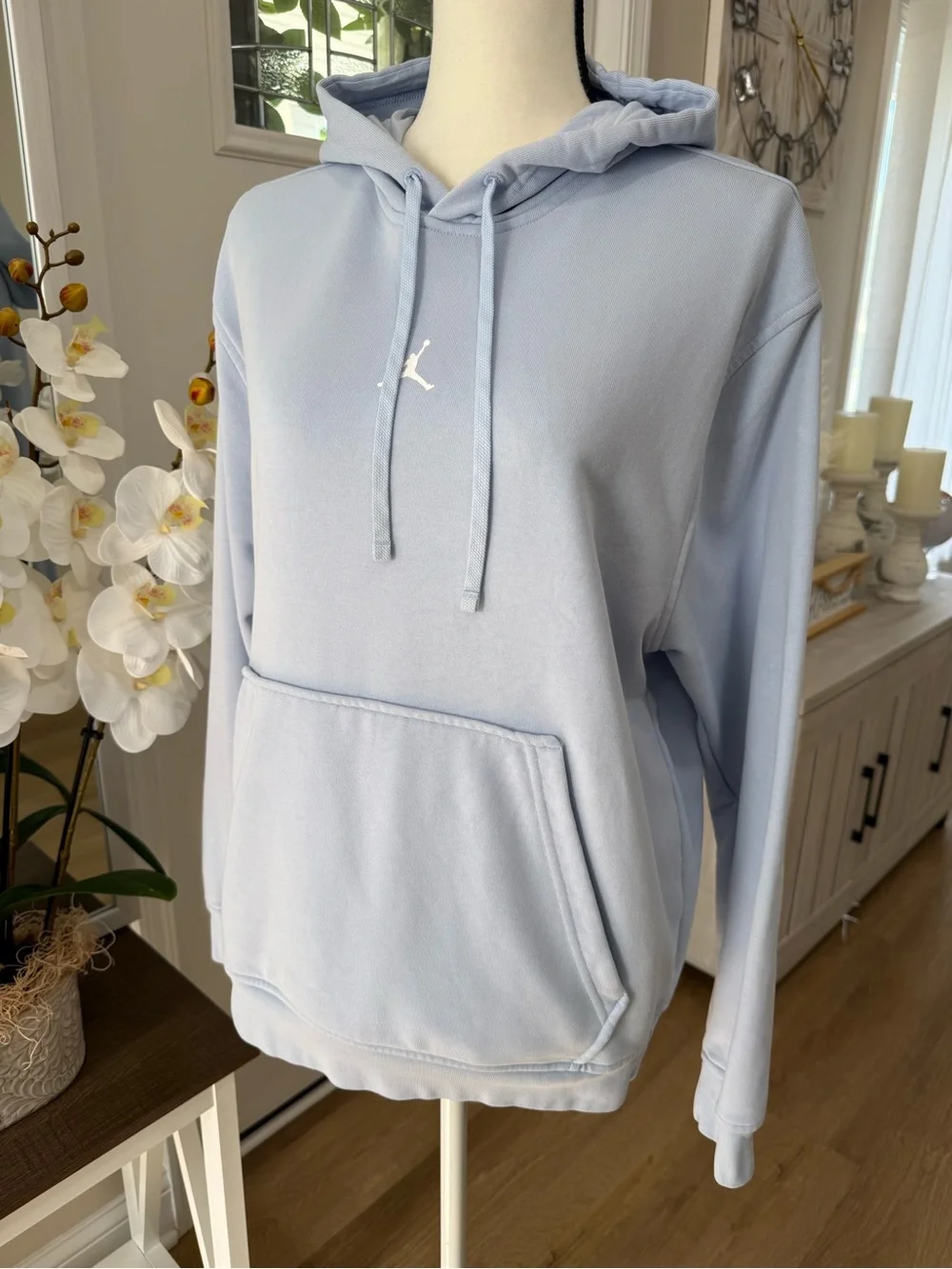 Nike Jordan Essentials Sz M Men's Fleece Pullover Hoodie Royal Tint Pullover